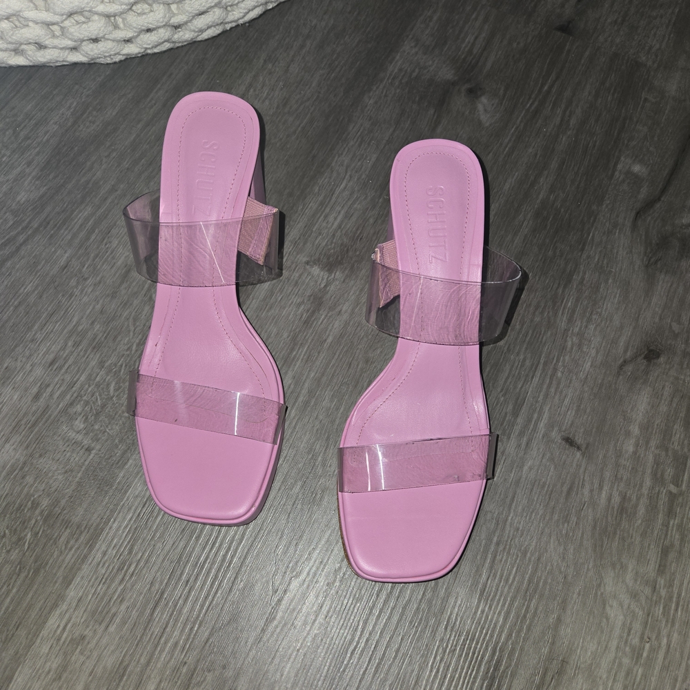 Schutz Pink Clear Women's Sandals